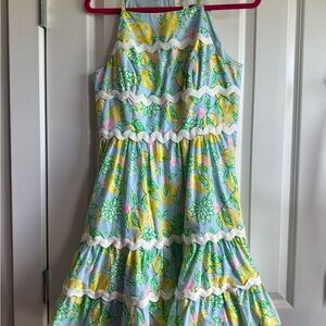 Lilly Pulitzer Yellow and Green Halter Sundress